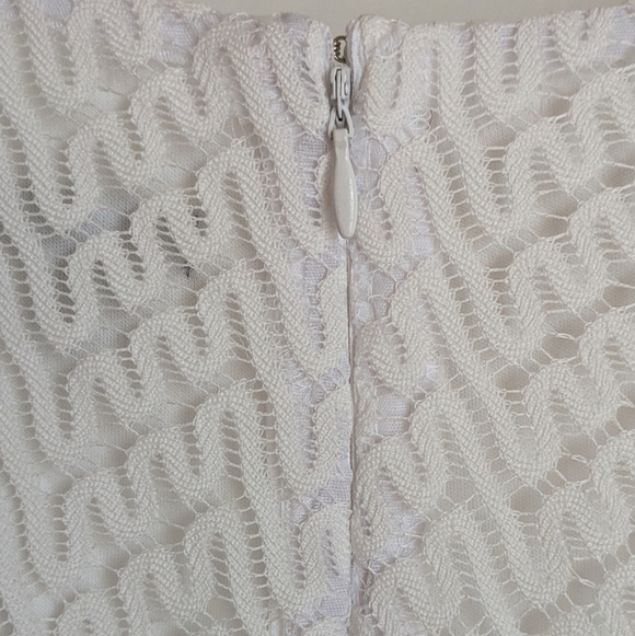 R&K Lace Sleeveless Pink Peach White Chevron Midi Dress 16 - Picture 10 of 16